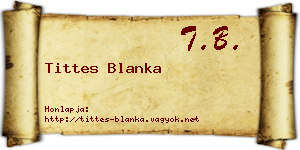 Tittes Blanka névjegykártya